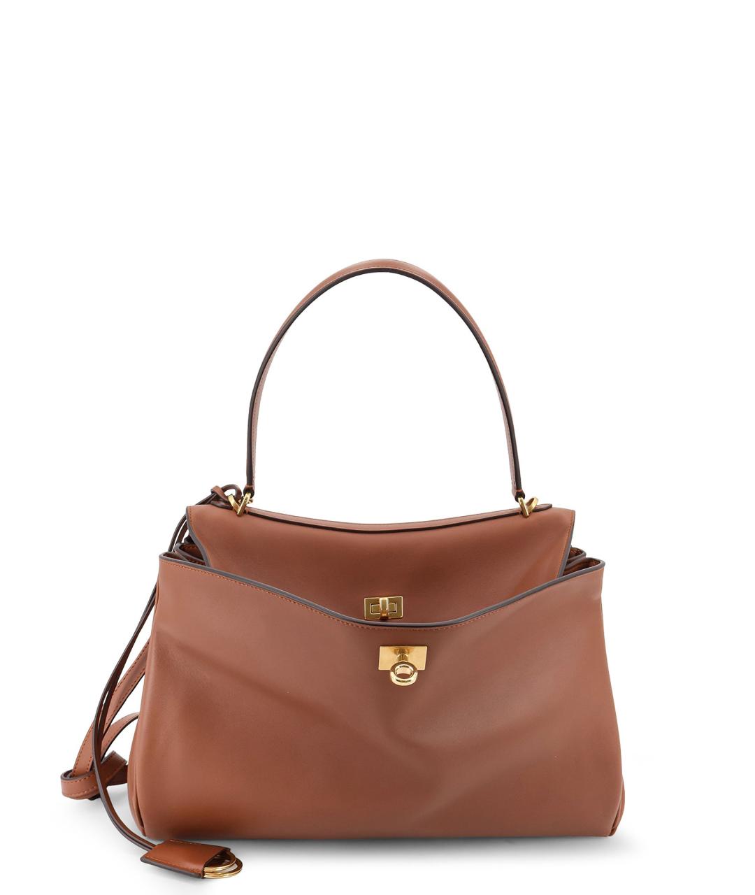 BALENCIAGA Коричневая кожаная сумка тоут, фото 1