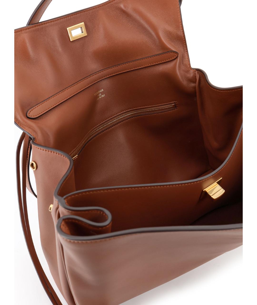 BALENCIAGA Коричневая кожаная сумка тоут, фото 4