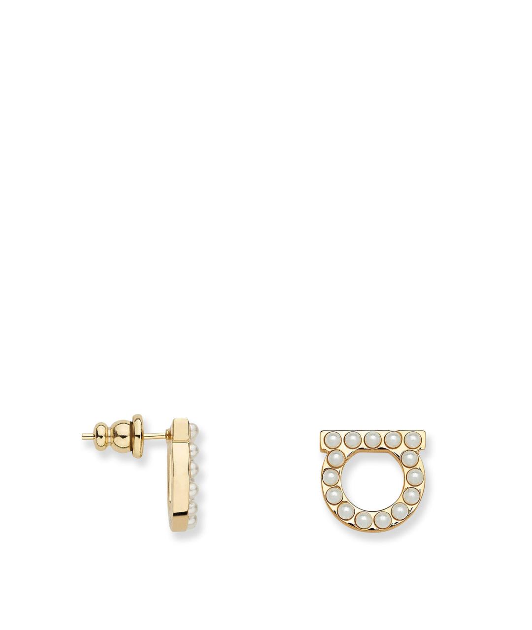 FERRAGAMO Золотые латунные серьги, фото 2