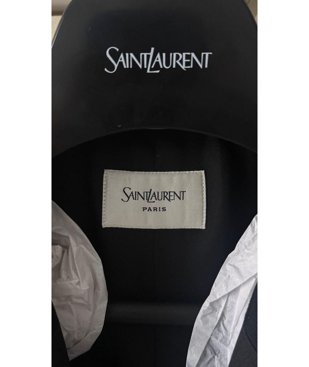 SAINT LAURENT Черный шерстяной пиджак, фото 3