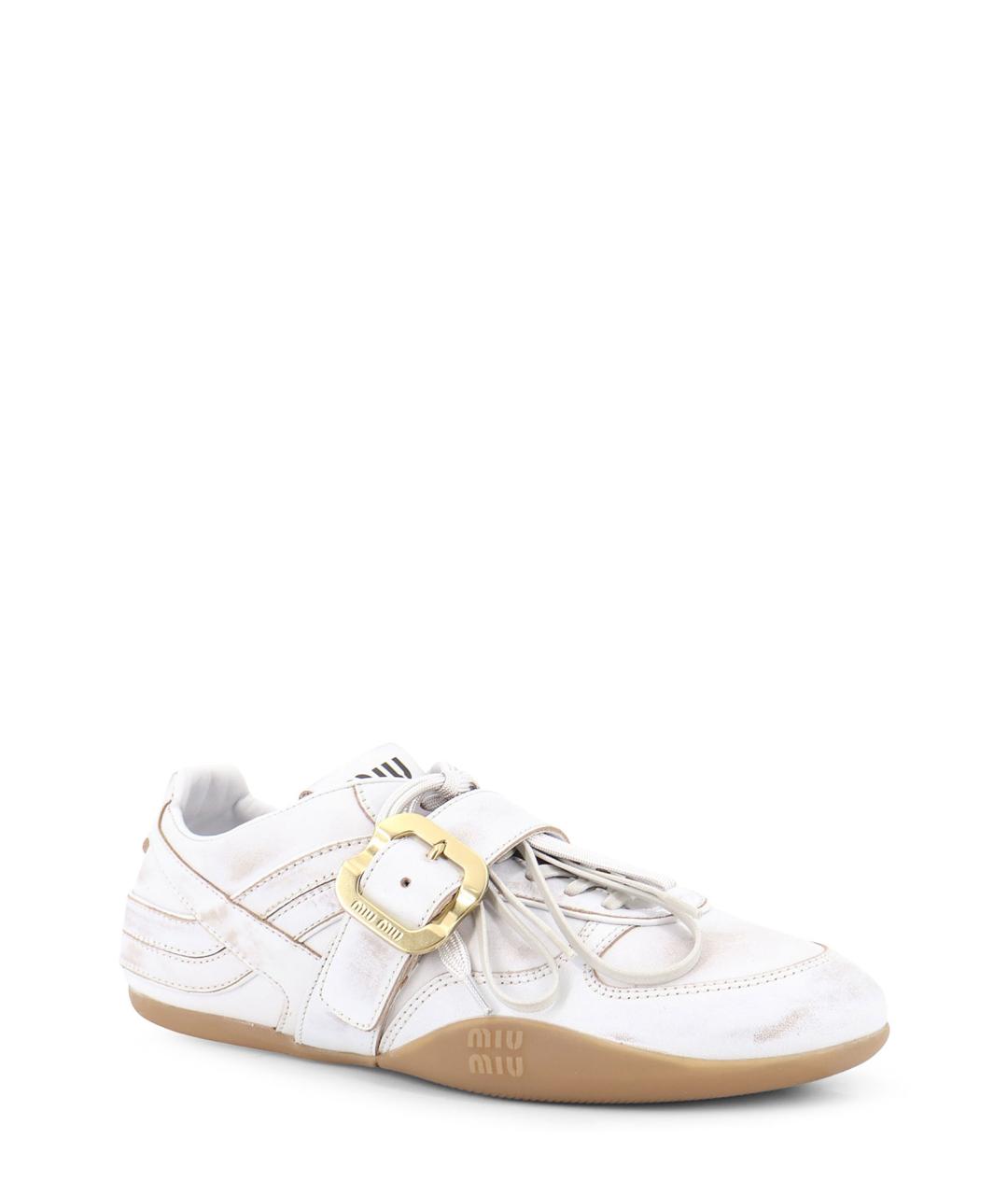 MIU MIU Белые замшевые кроссовки, фото 2