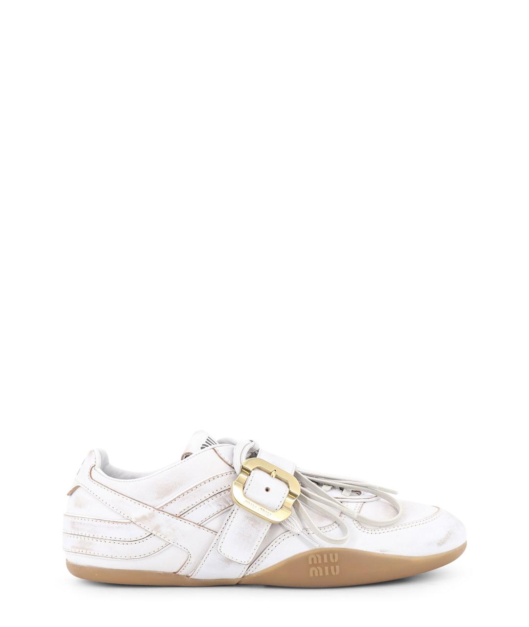 MIU MIU Белые замшевые кроссовки, фото 1
