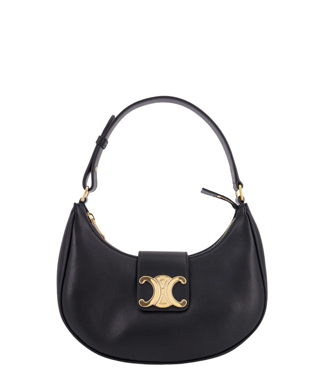 CELINE Черная кожаная сумка через плечо, фото 1