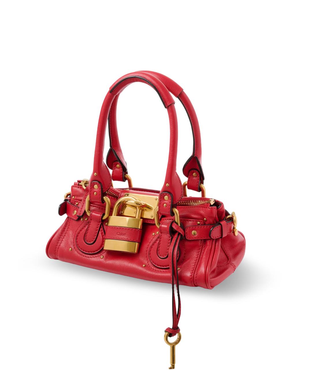 CHLOE Красная кожаная сумка через плечо, фото 3