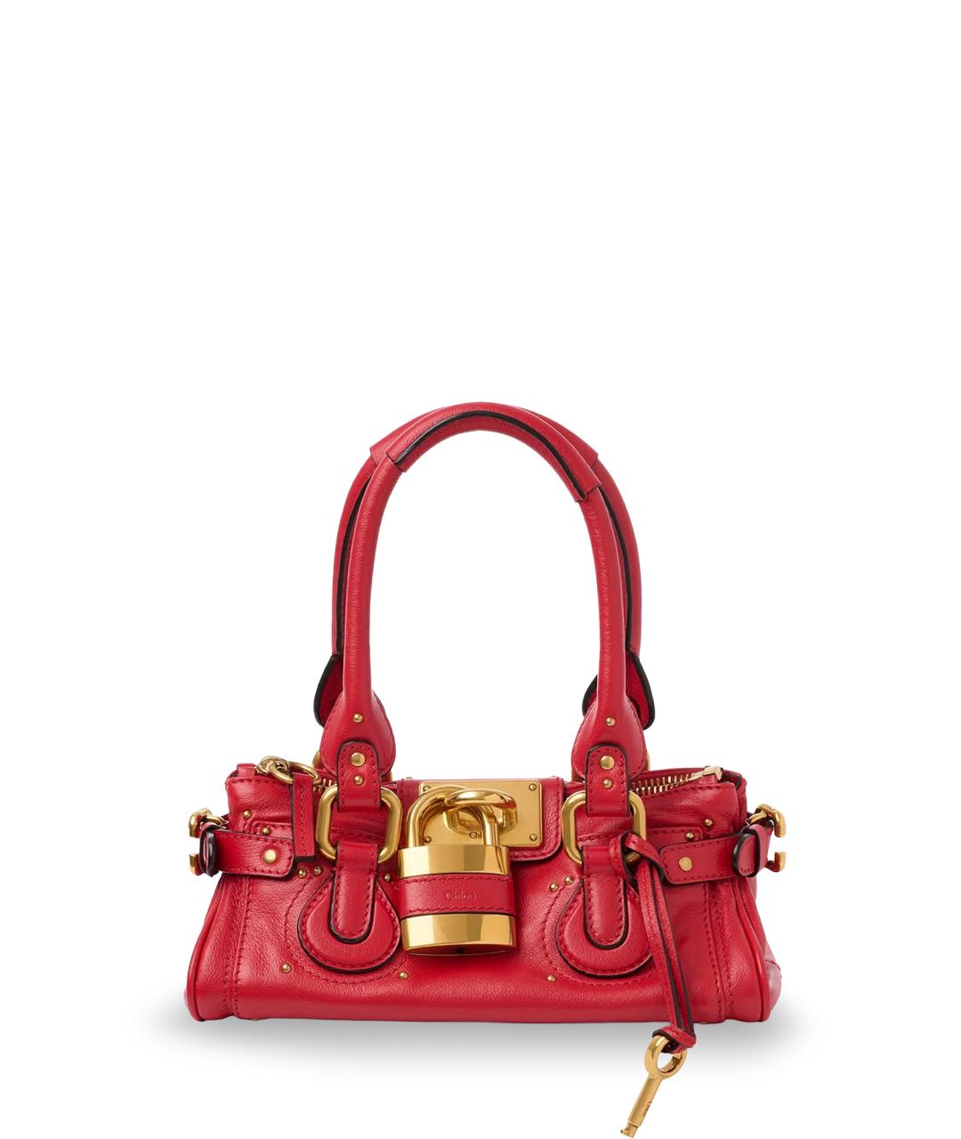 CHLOE Красная кожаная сумка через плечо, фото 1