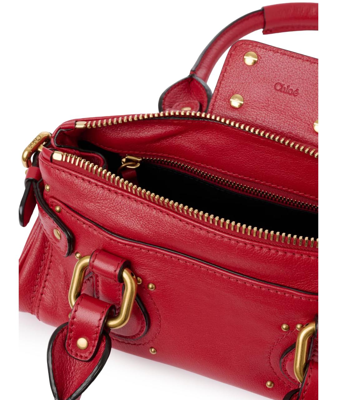 CHLOE Красная кожаная сумка через плечо, фото 4