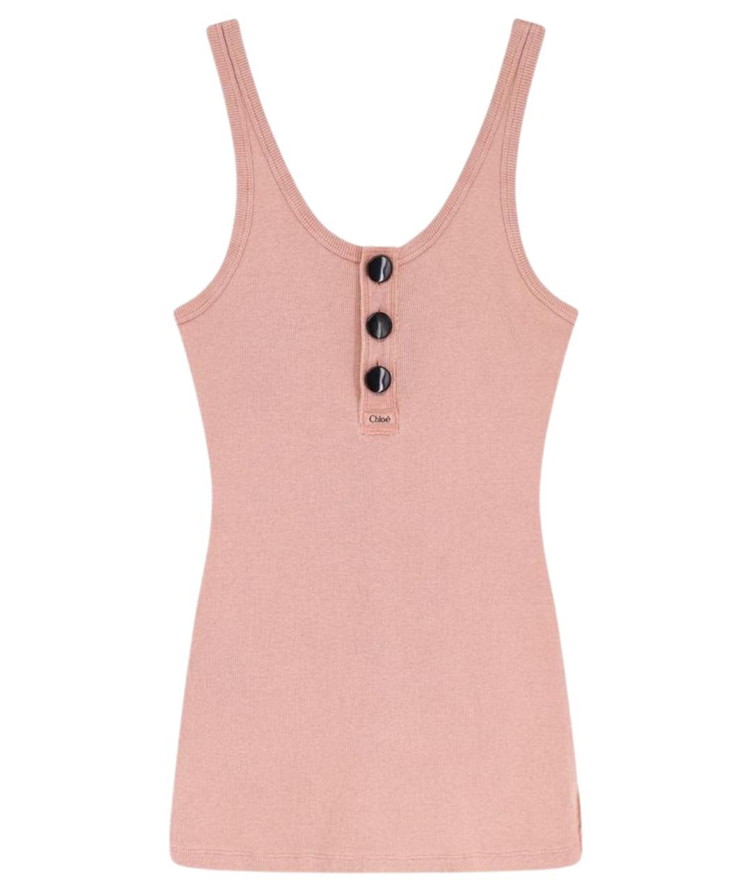 CHLOE Коралловая хлопковая майка, фото 1