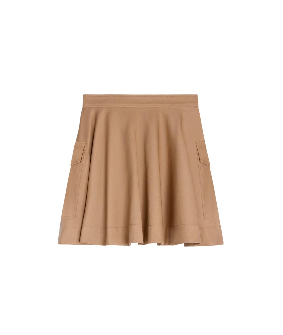 CELINE Бежевая хлопковая юбка мини, фото 2