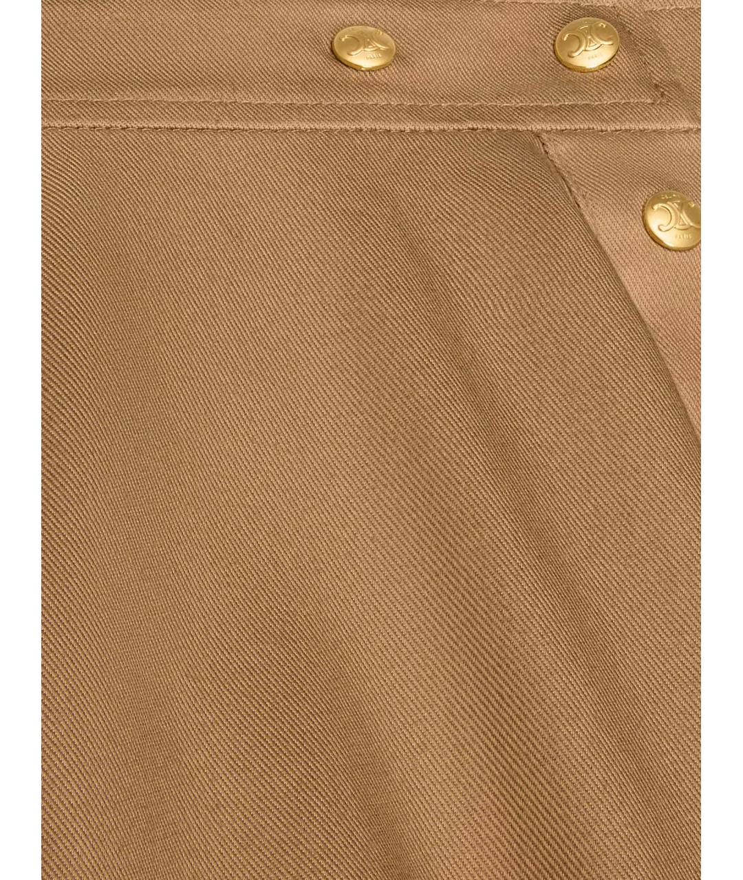 CELINE Бежевая хлопковая юбка мини, фото 3
