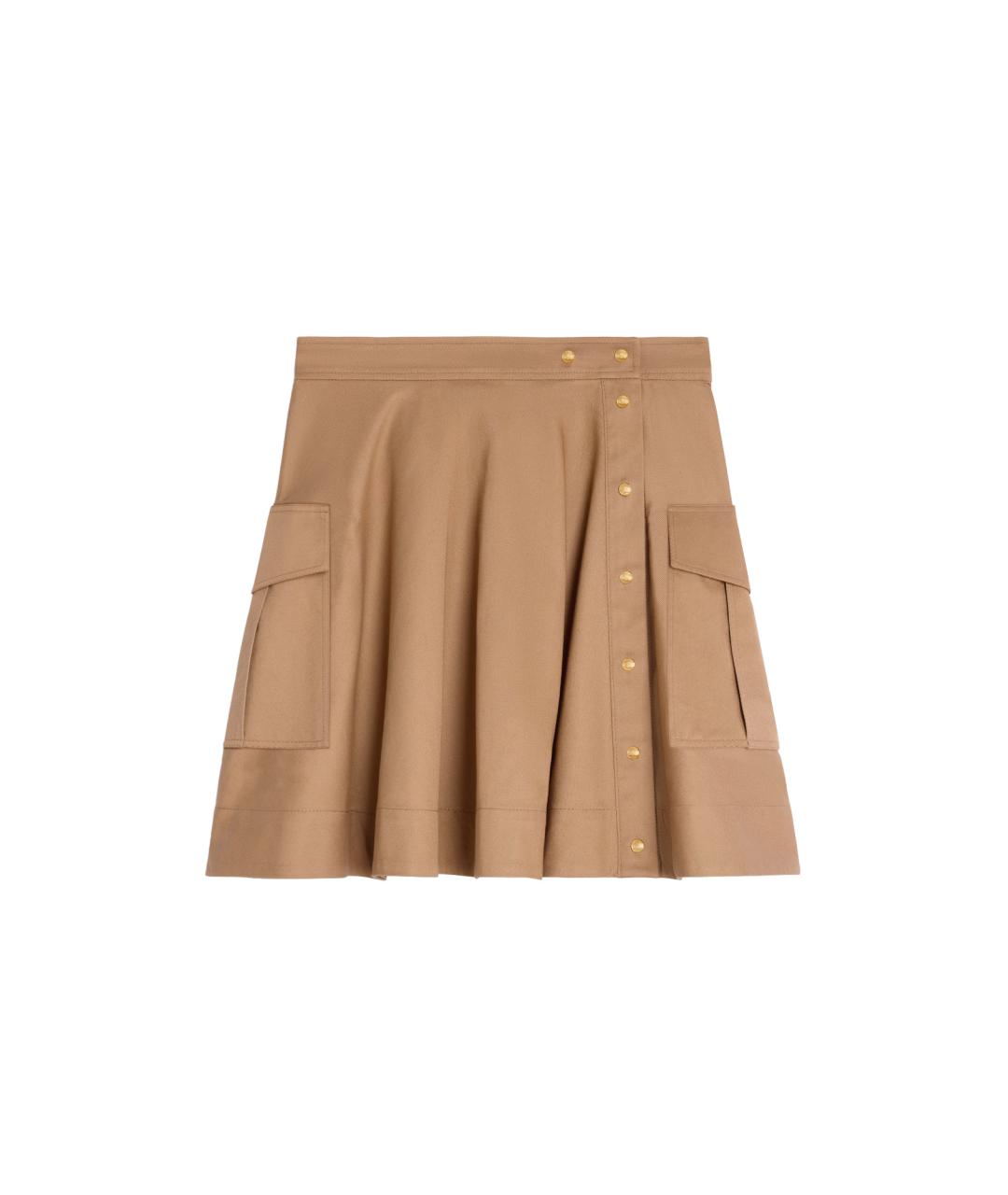 CELINE Бежевая хлопковая юбка мини, фото 1