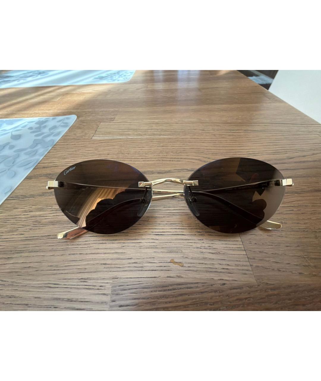 CARTIER Коричневые солнцезащитные очки, фото 9