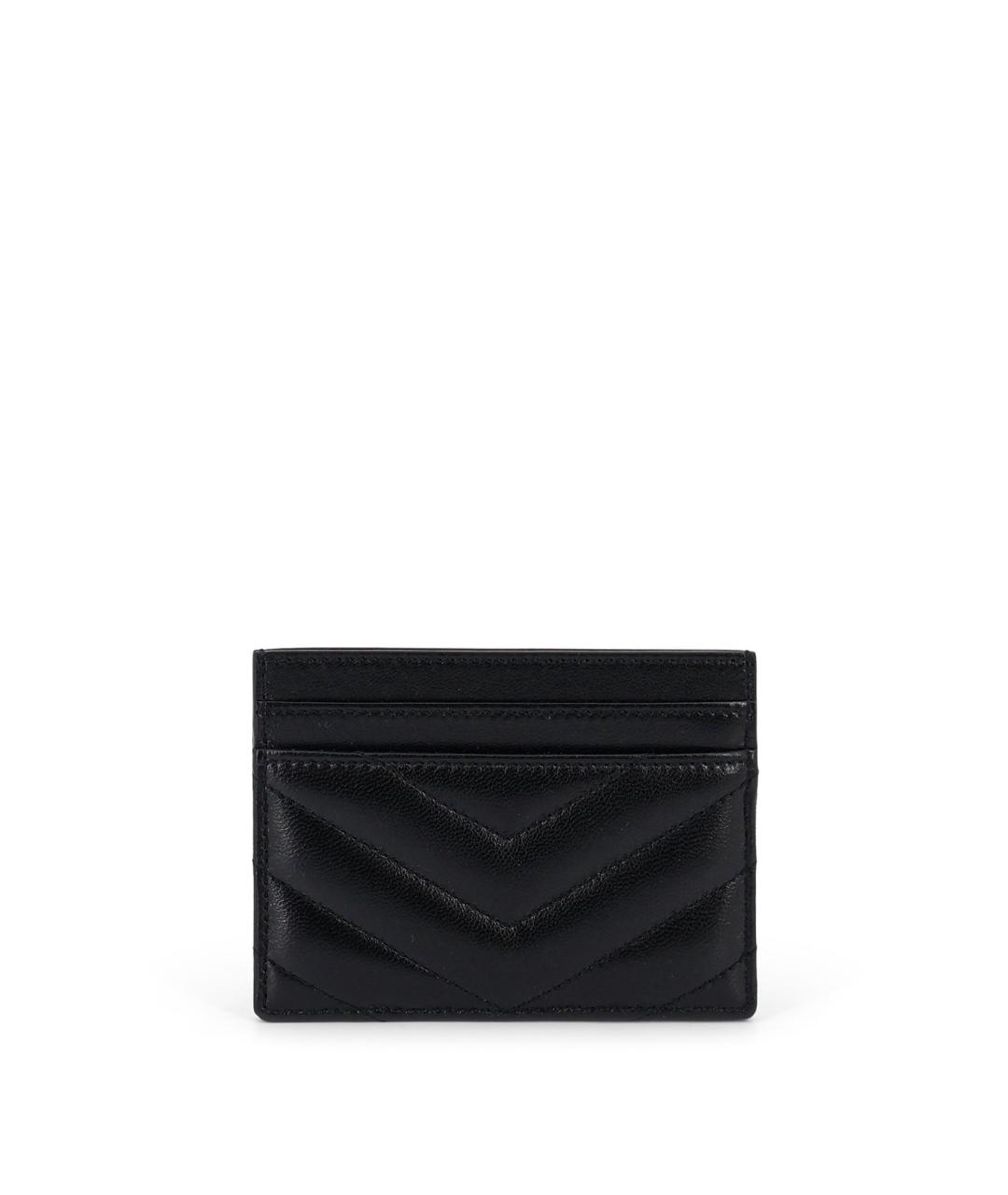 SAINT LAURENT Черный кожаный кардхолдер, фото 2