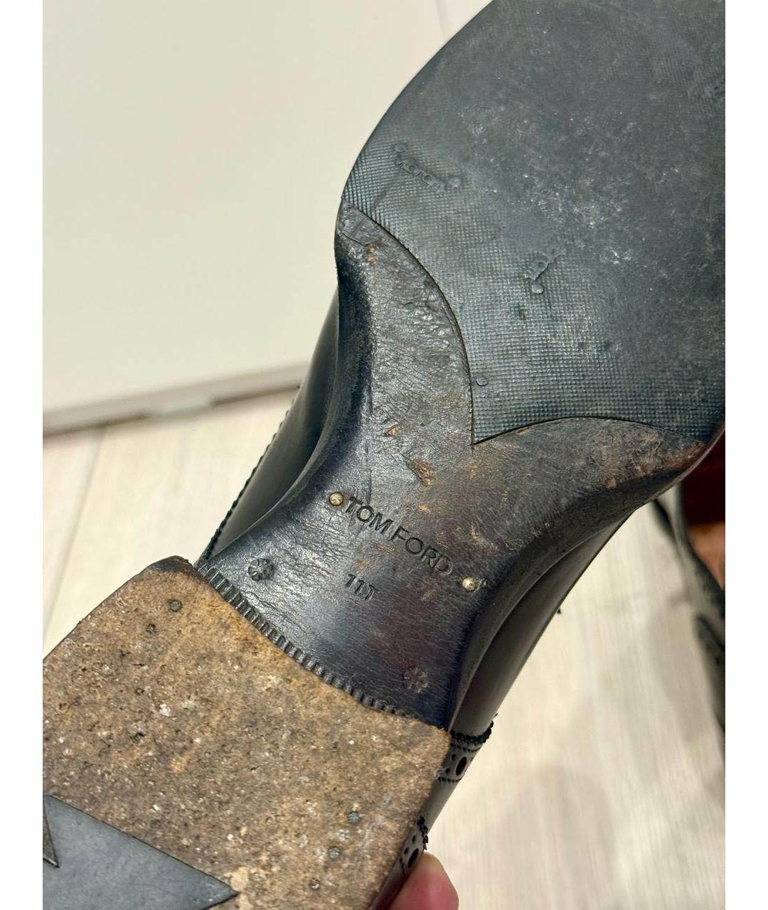 TOM FORD Черные кожаные туфли, фото 7
