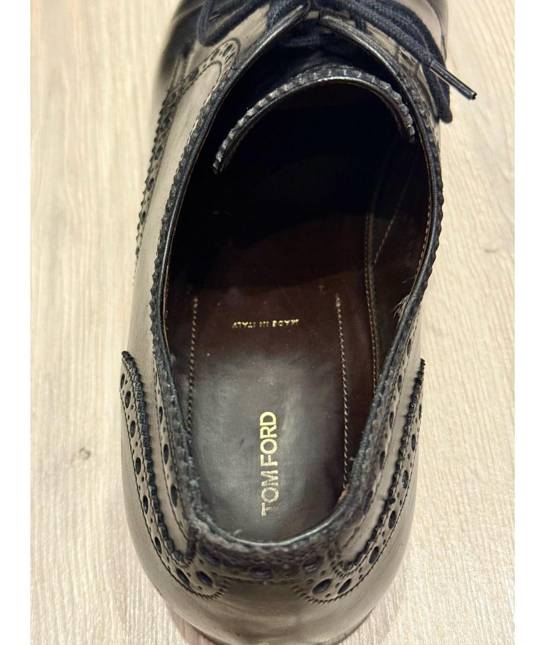 TOM FORD Черные кожаные туфли, фото 5