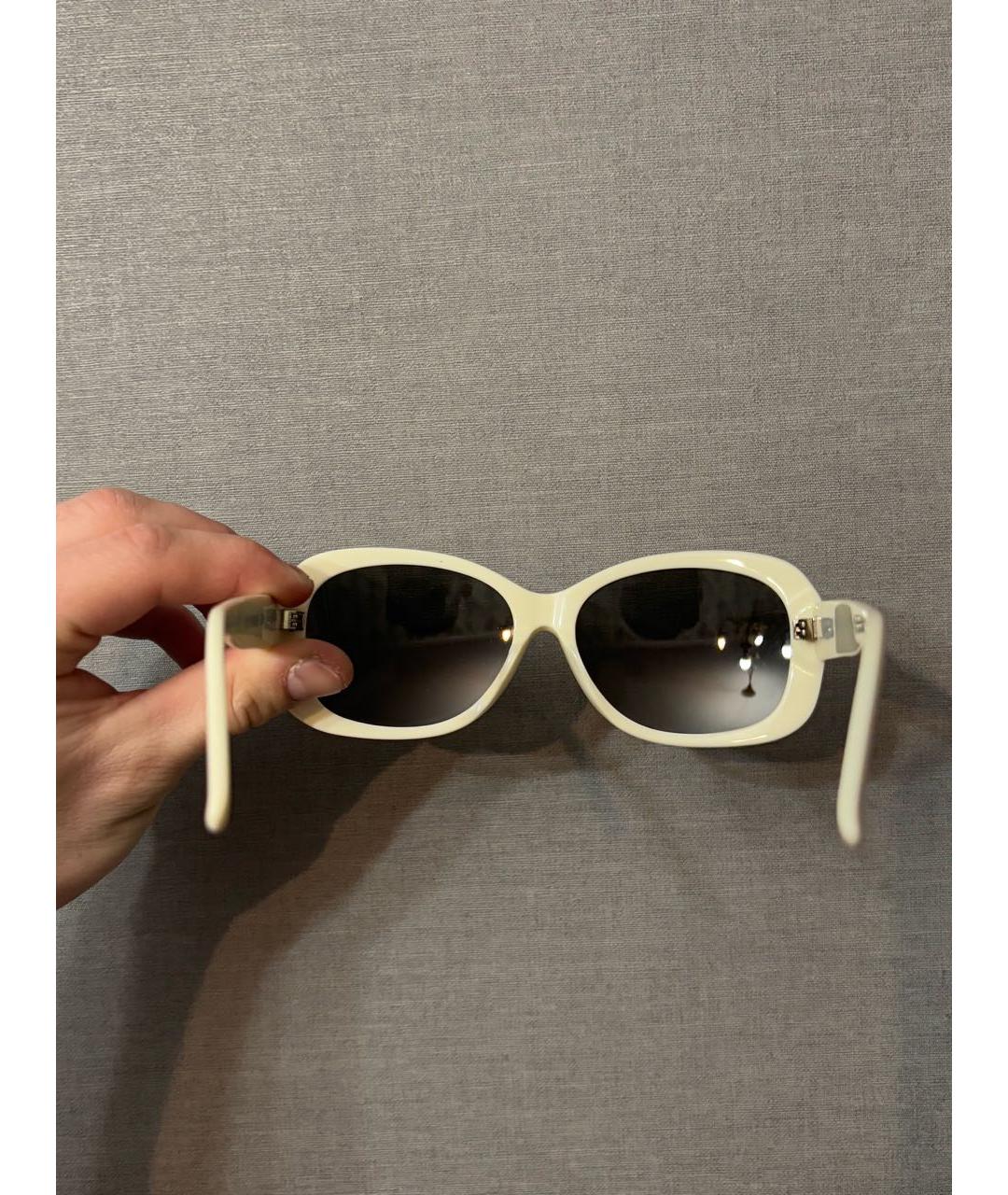 SAINT LAURENT Белые пластиковые солнцезащитные очки, фото 3