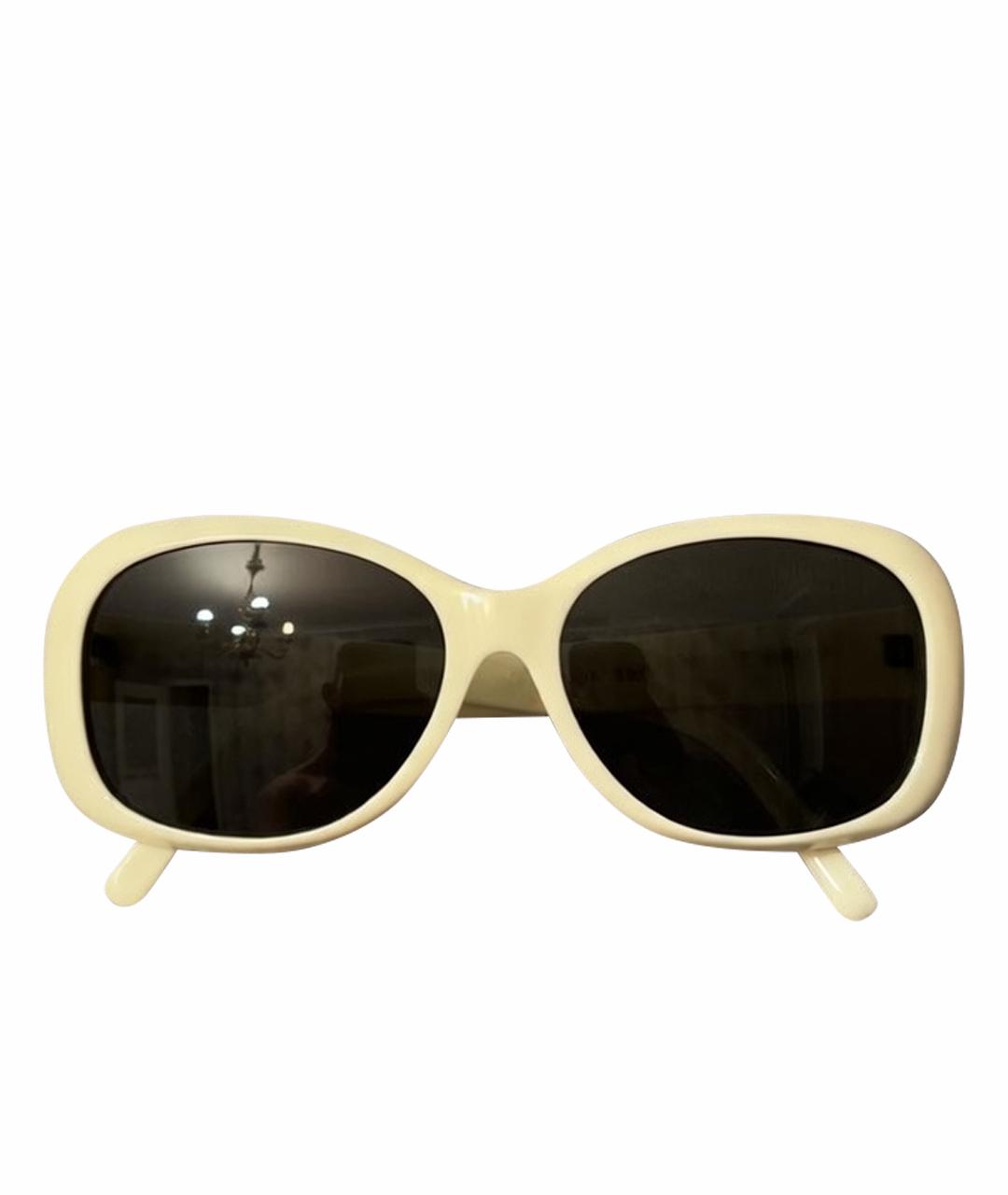 SAINT LAURENT Белые пластиковые солнцезащитные очки, фото 1