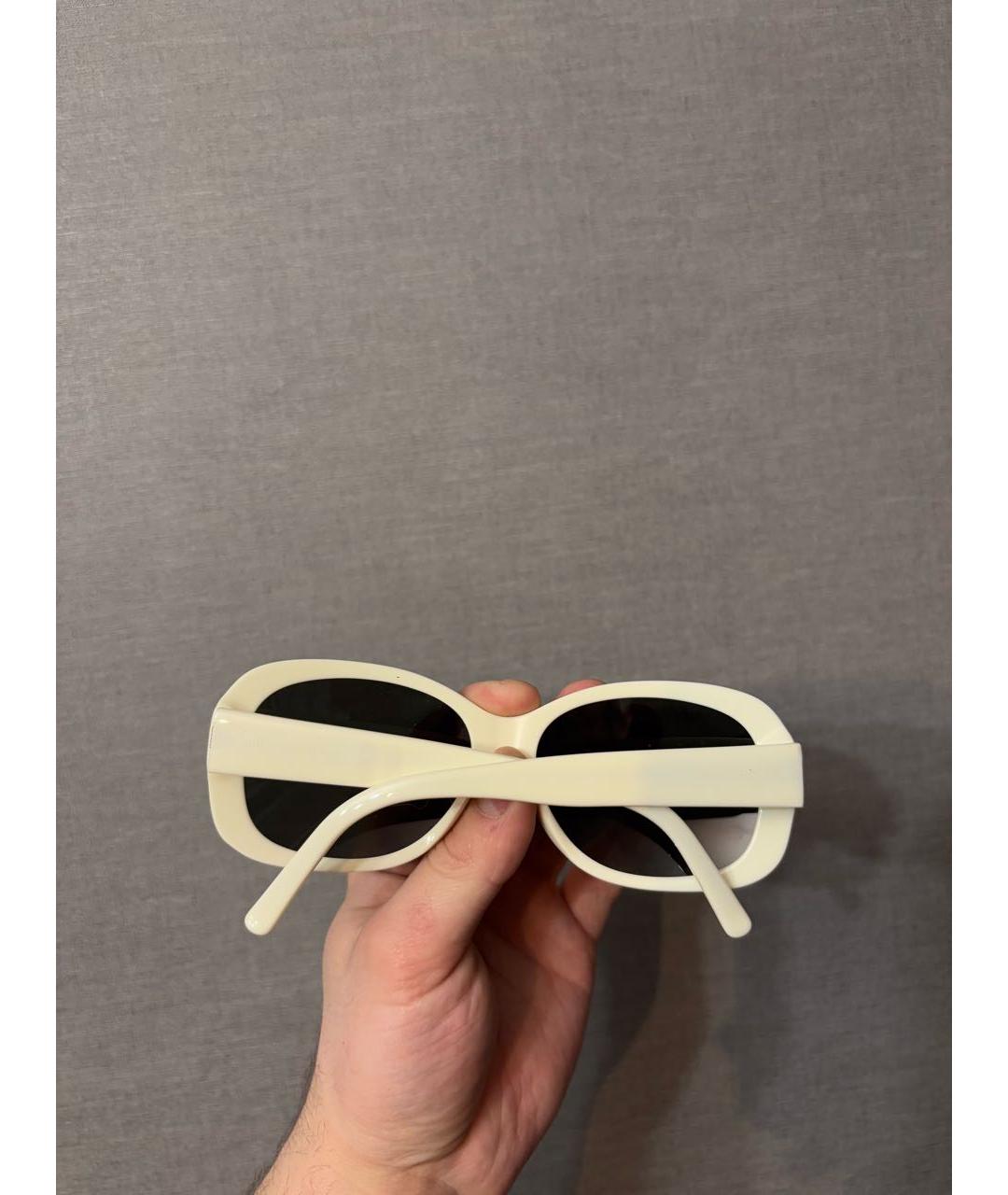 SAINT LAURENT Белые пластиковые солнцезащитные очки, фото 2