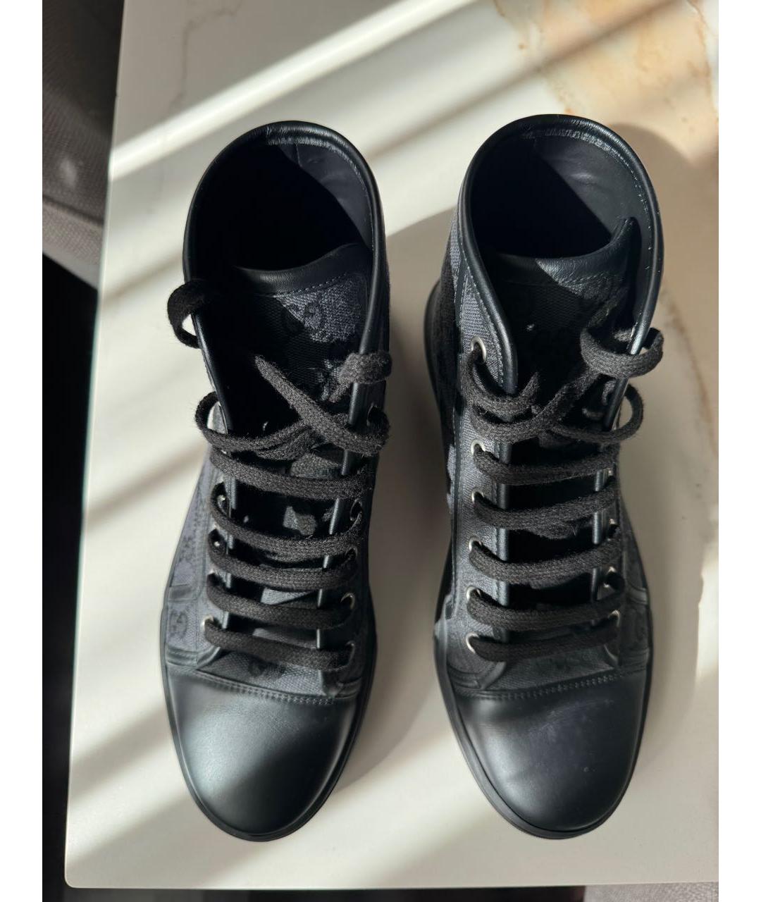 GUCCI Черные текстильные кеды, фото 3