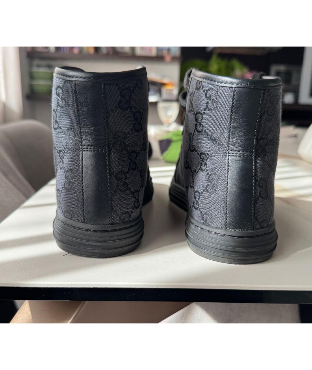 GUCCI Черные текстильные кеды, фото 4