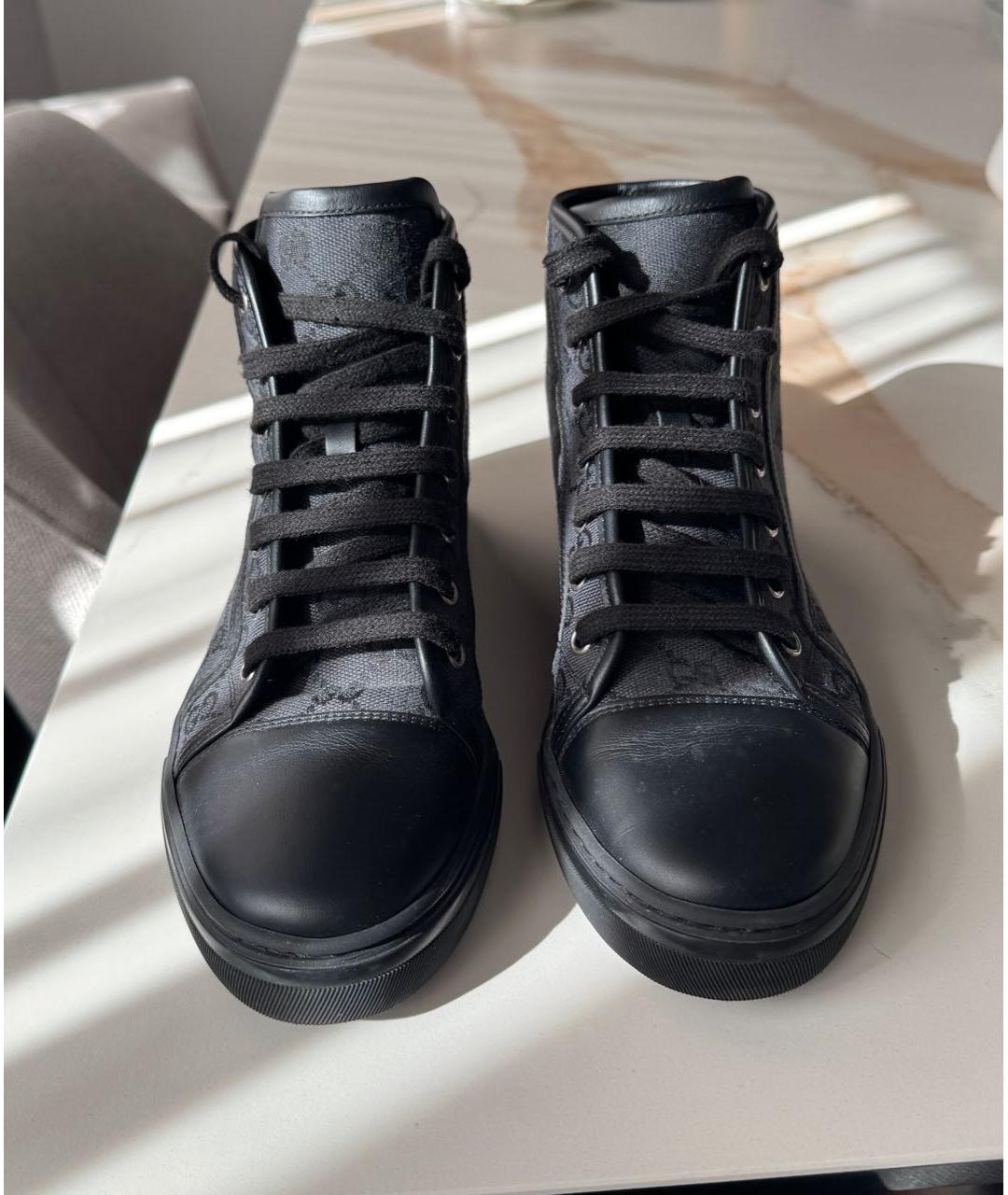 GUCCI Черные текстильные кеды, фото 2