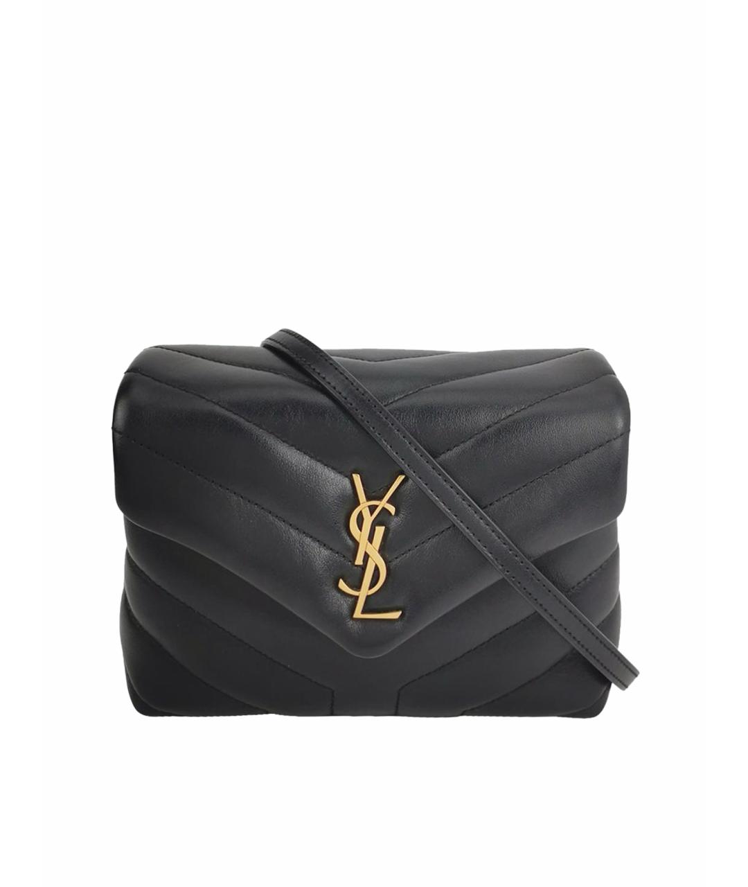 SAINT LAURENT Черная кожаная сумка через плечо, фото 1