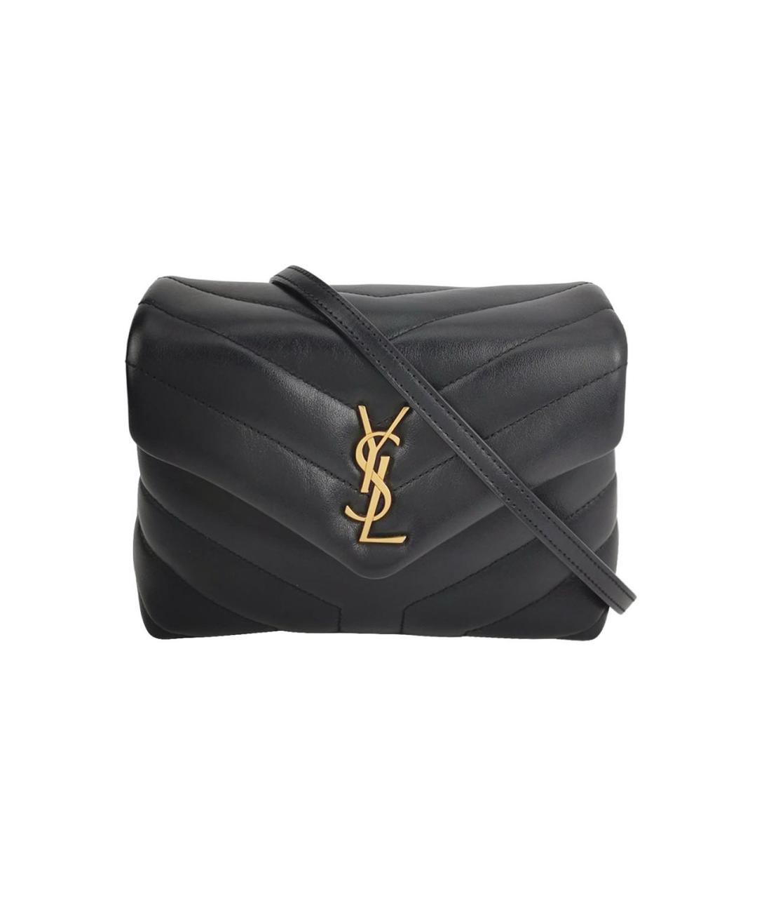 SAINT LAURENT Черная кожаная сумка через плечо, фото 9