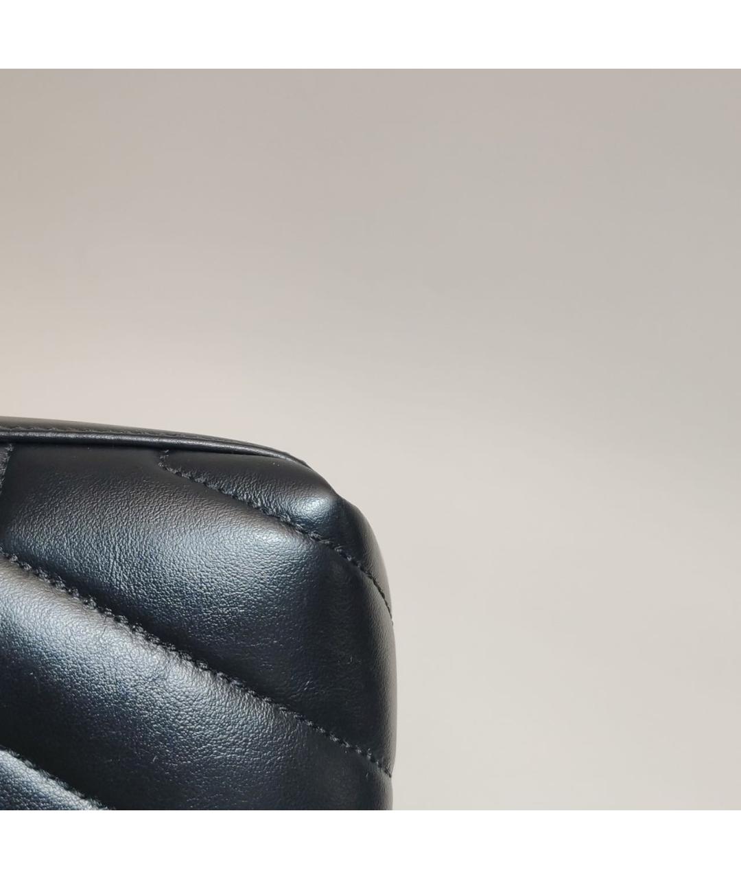 SAINT LAURENT Черная кожаная сумка через плечо, фото 8