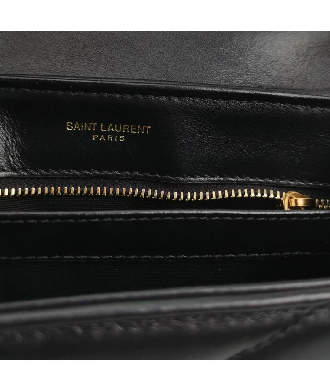 SAINT LAURENT Черная кожаная сумка через плечо, фото 6