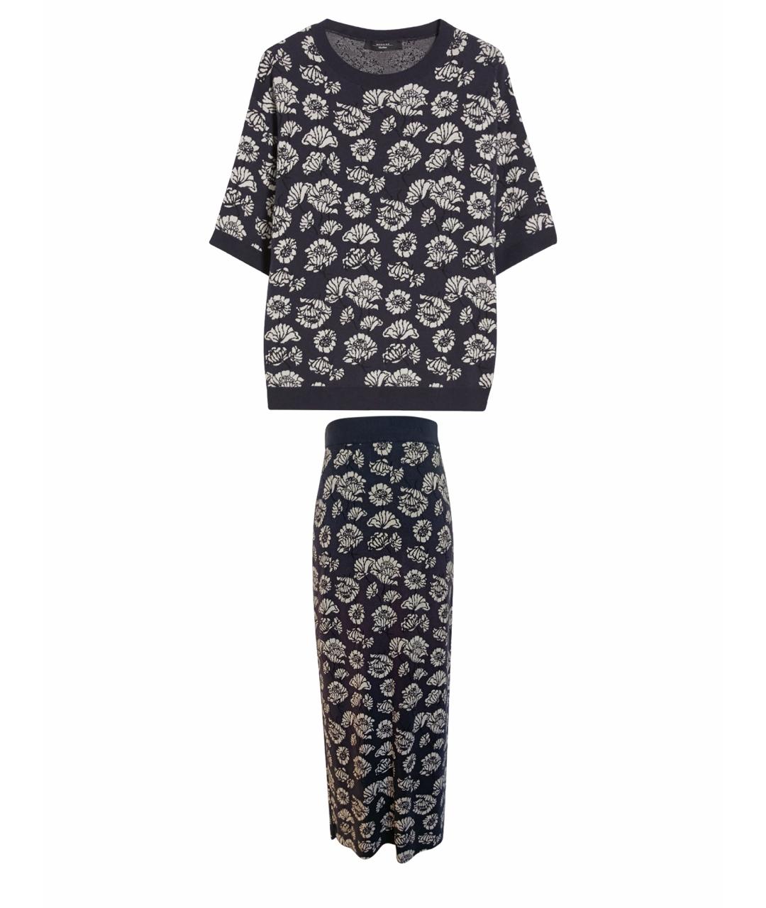 WEEKEND MAX MARA Темно-синий вискозный костюм с юбками, фото 1