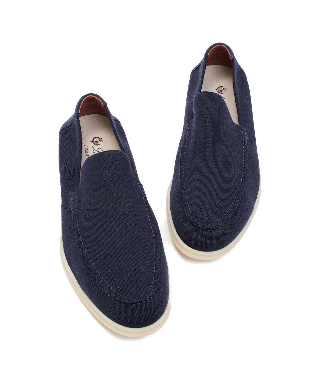 LORO PIANA Синие замшевые лоферы, фото 4