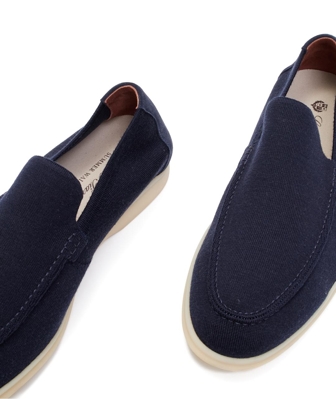 LORO PIANA Синие замшевые лоферы, фото 5