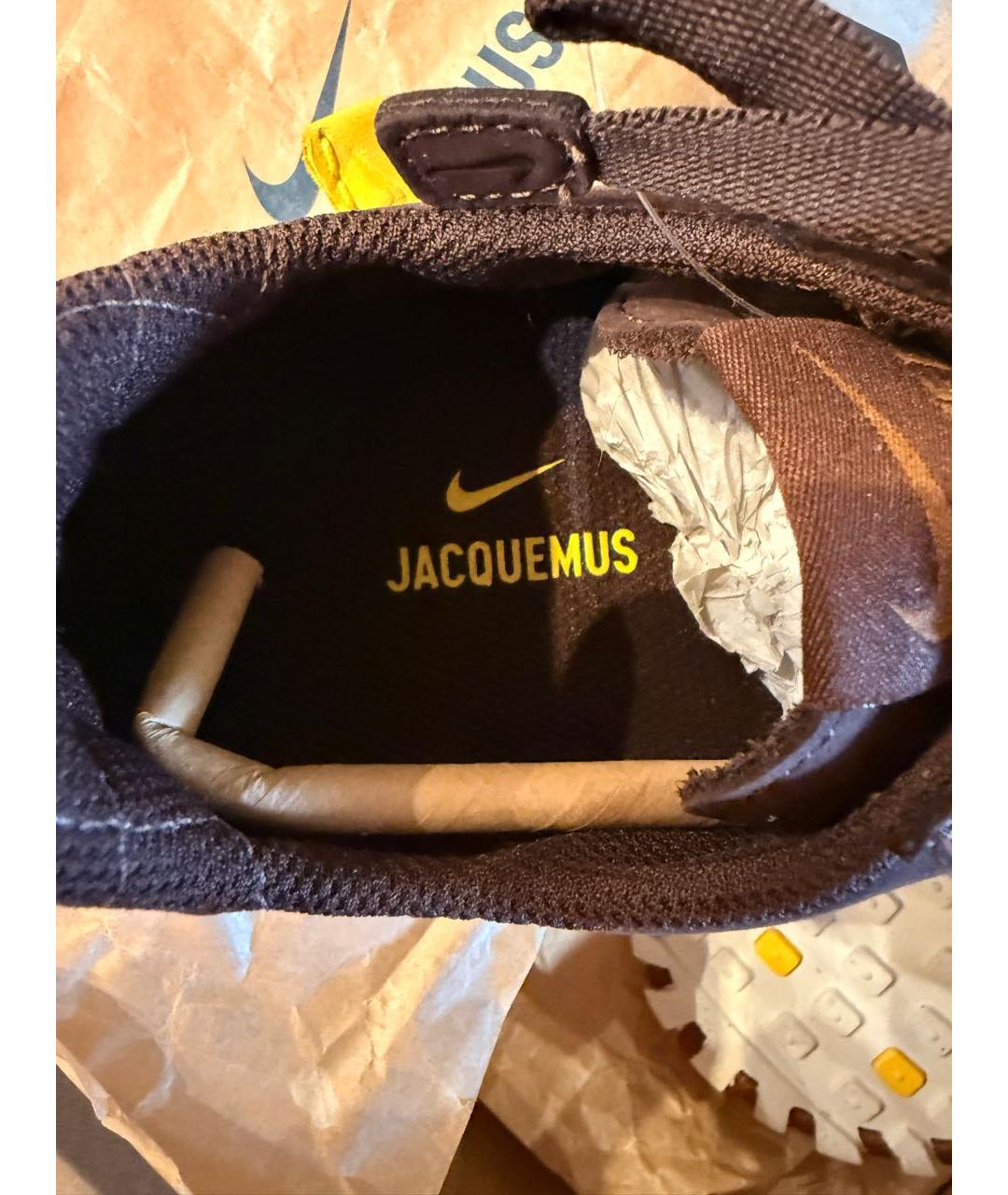 JACQUEMUS Коричневые кожаные кроссовки, фото 5