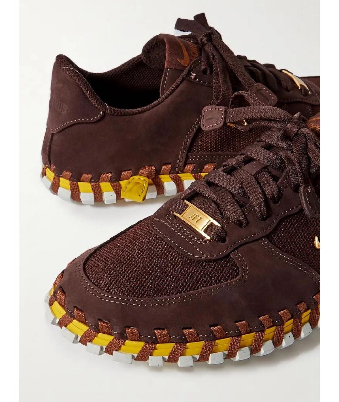 JACQUEMUS Коричневые кожаные кроссовки, фото 8