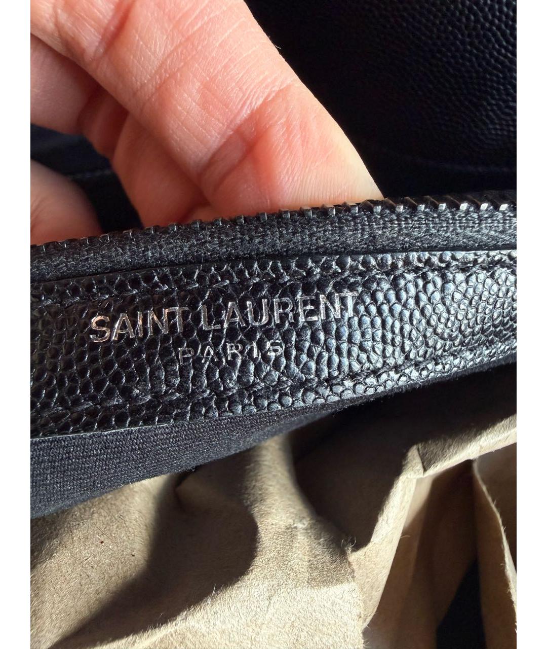 SAINT LAURENT Черная кожаная сумка через плечо, фото 4