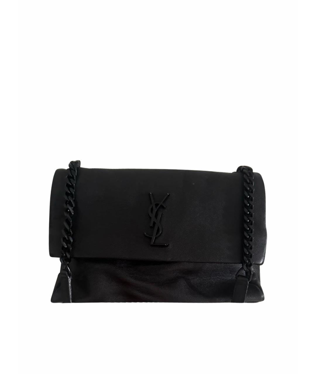 SAINT LAURENT Черная кожаная сумка через плечо, фото 1