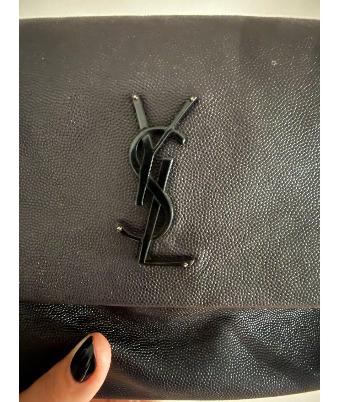 SAINT LAURENT Черная кожаная сумка через плечо, фото 3