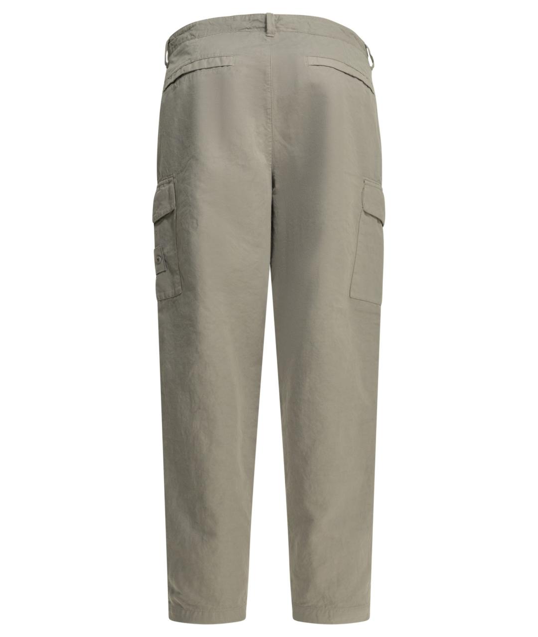 STONE ISLAND Серые хлопковые повседневные брюки, фото 2