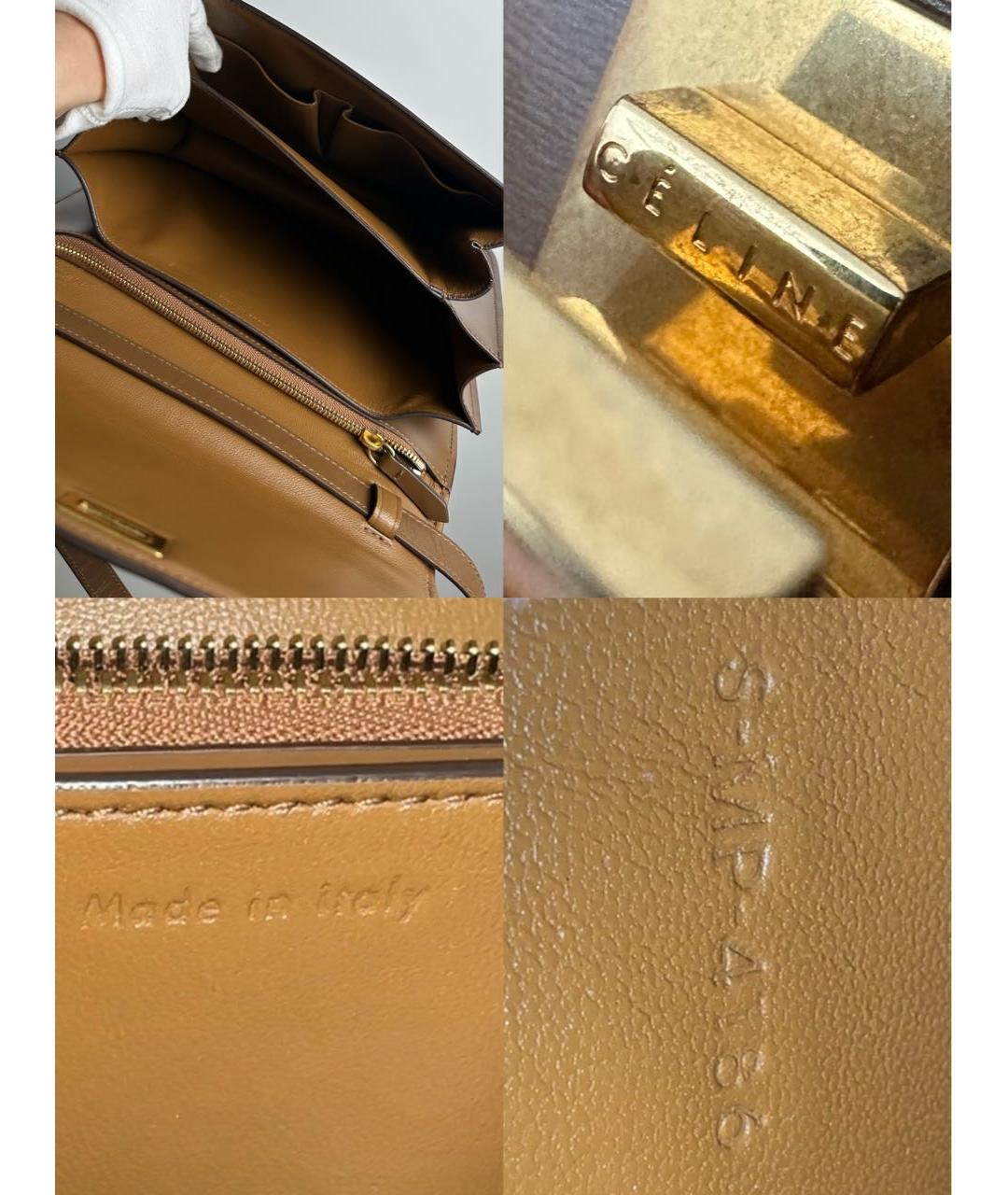 CELINE Коричневая кожаная сумка через плечо, фото 7