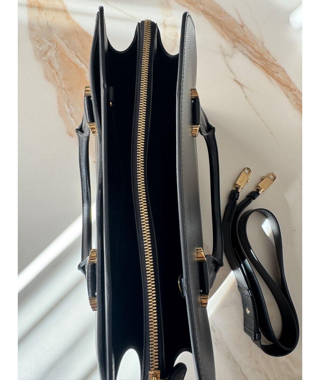 FERRAGAMO Черная кожаная сумка с короткими ручками, фото 3