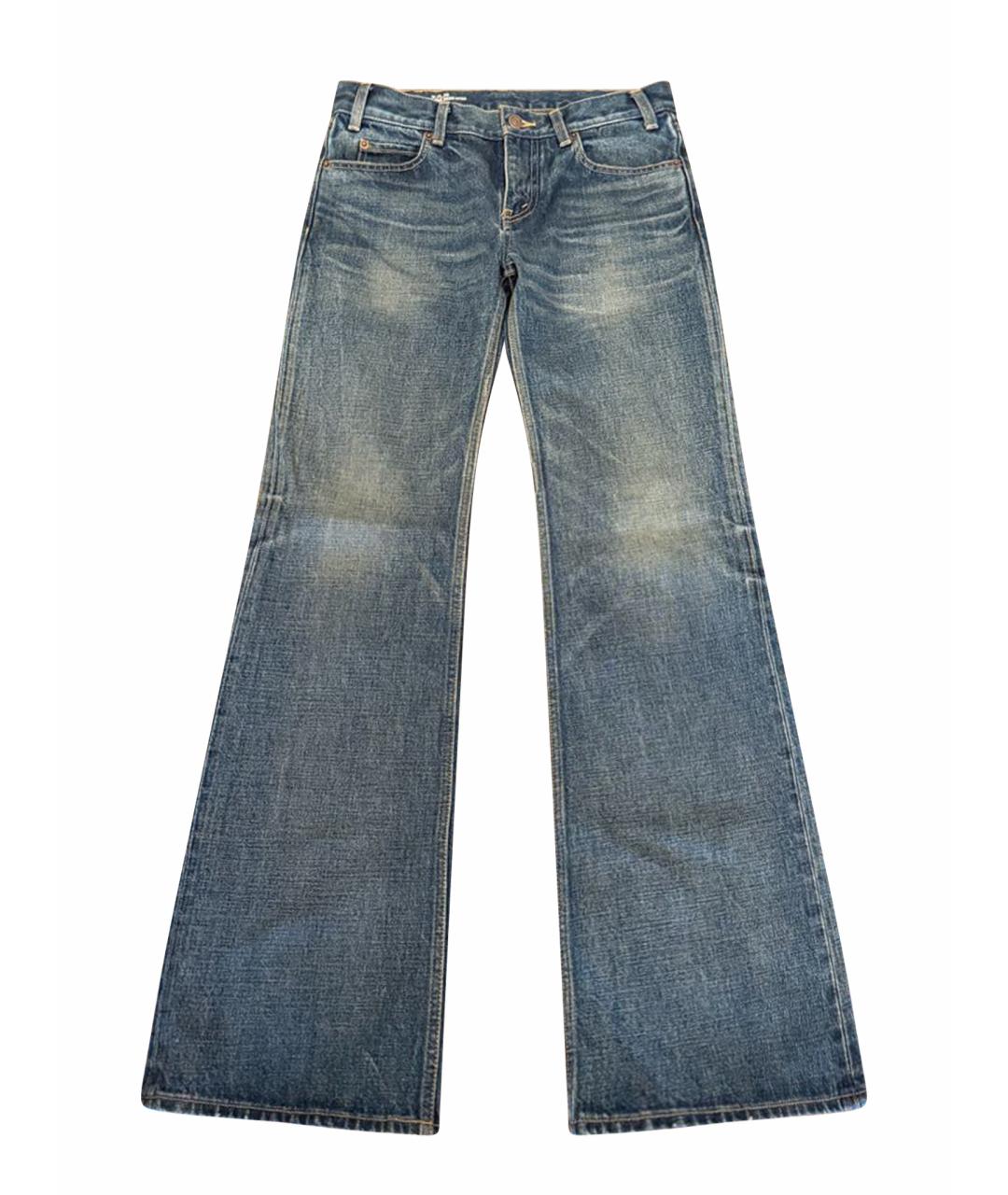 CELINE Синие хлопковые прямые джинсы, фото 1