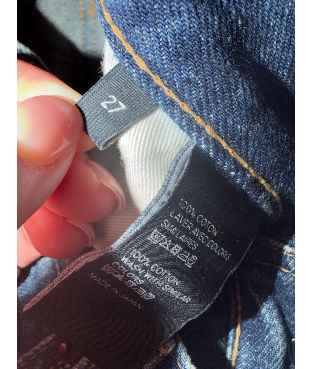 CELINE Синие хлопковые прямые джинсы, фото 2