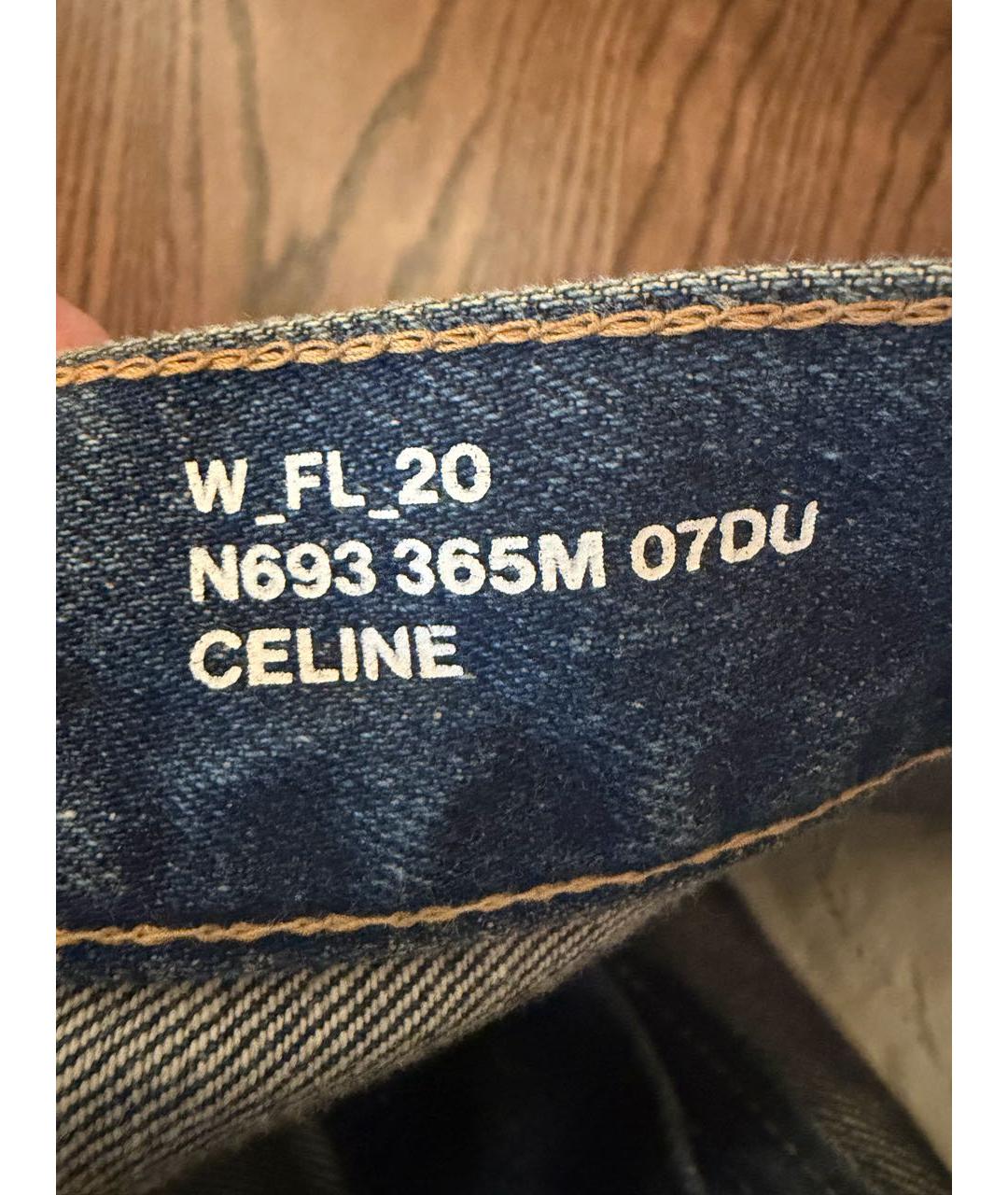 CELINE Синие хлопковые прямые джинсы, фото 3