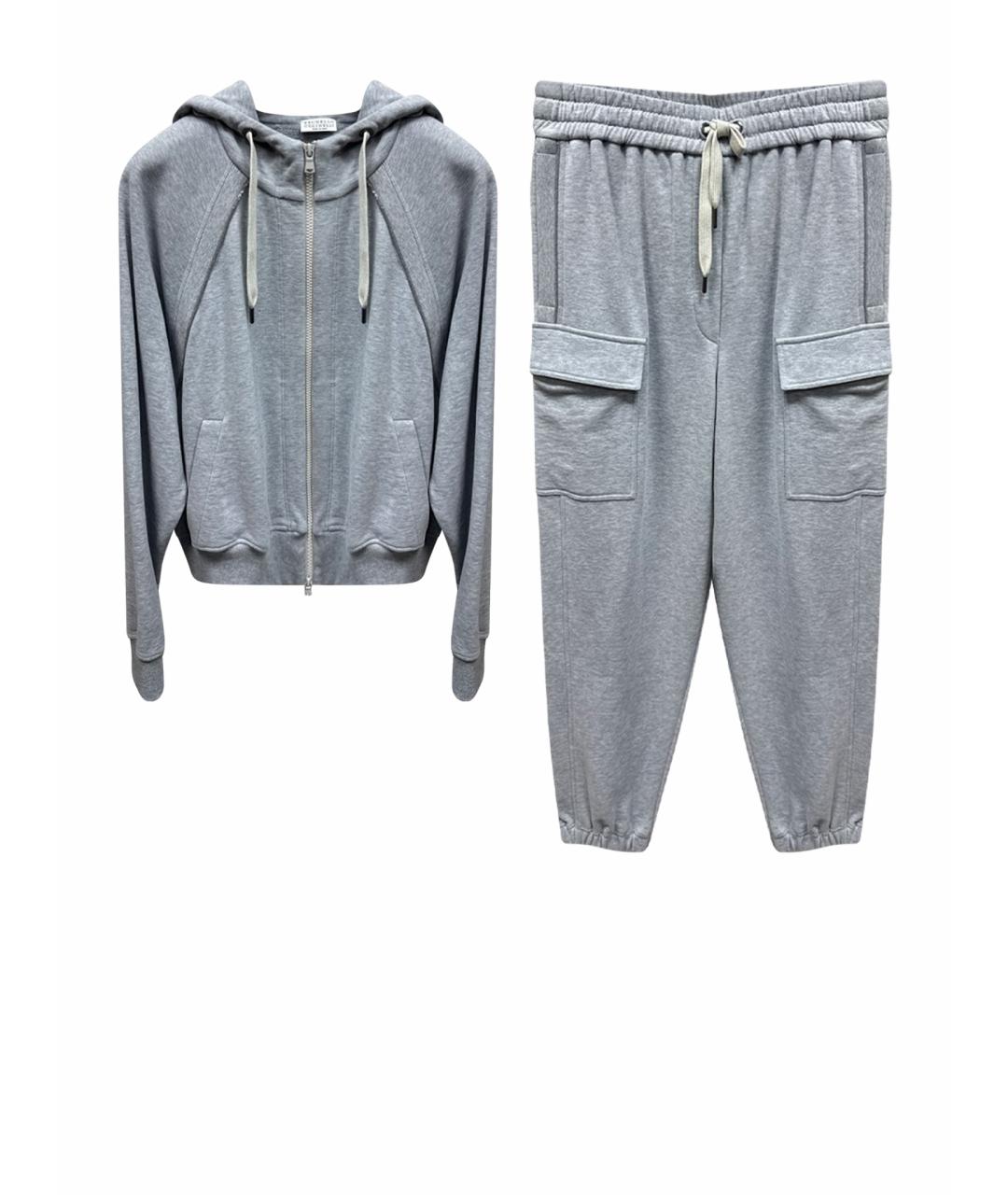 BRUNELLO CUCINELLI Серый хлопко-эластановый спортивные костюмы, фото 1