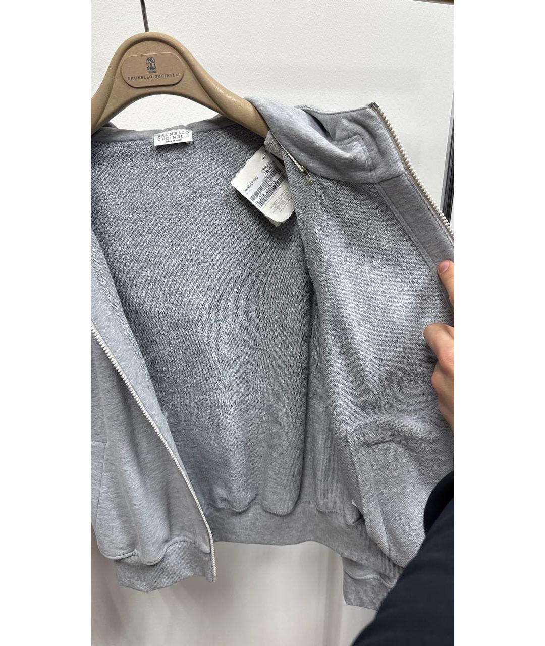 BRUNELLO CUCINELLI Серый хлопко-эластановый спортивные костюмы, фото 4