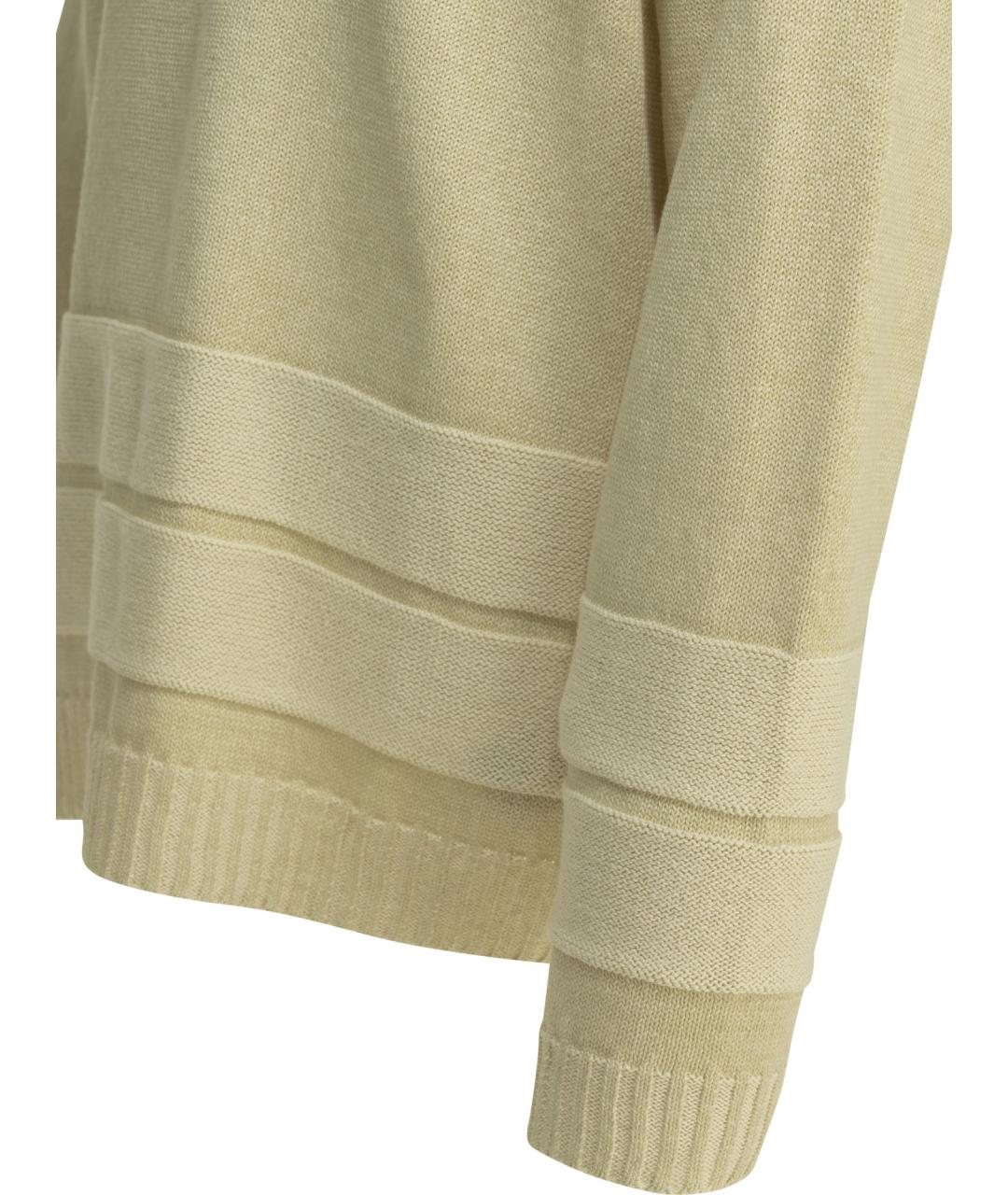 STONE ISLAND Бежевый хлопковый джемпер / свитер, фото 4