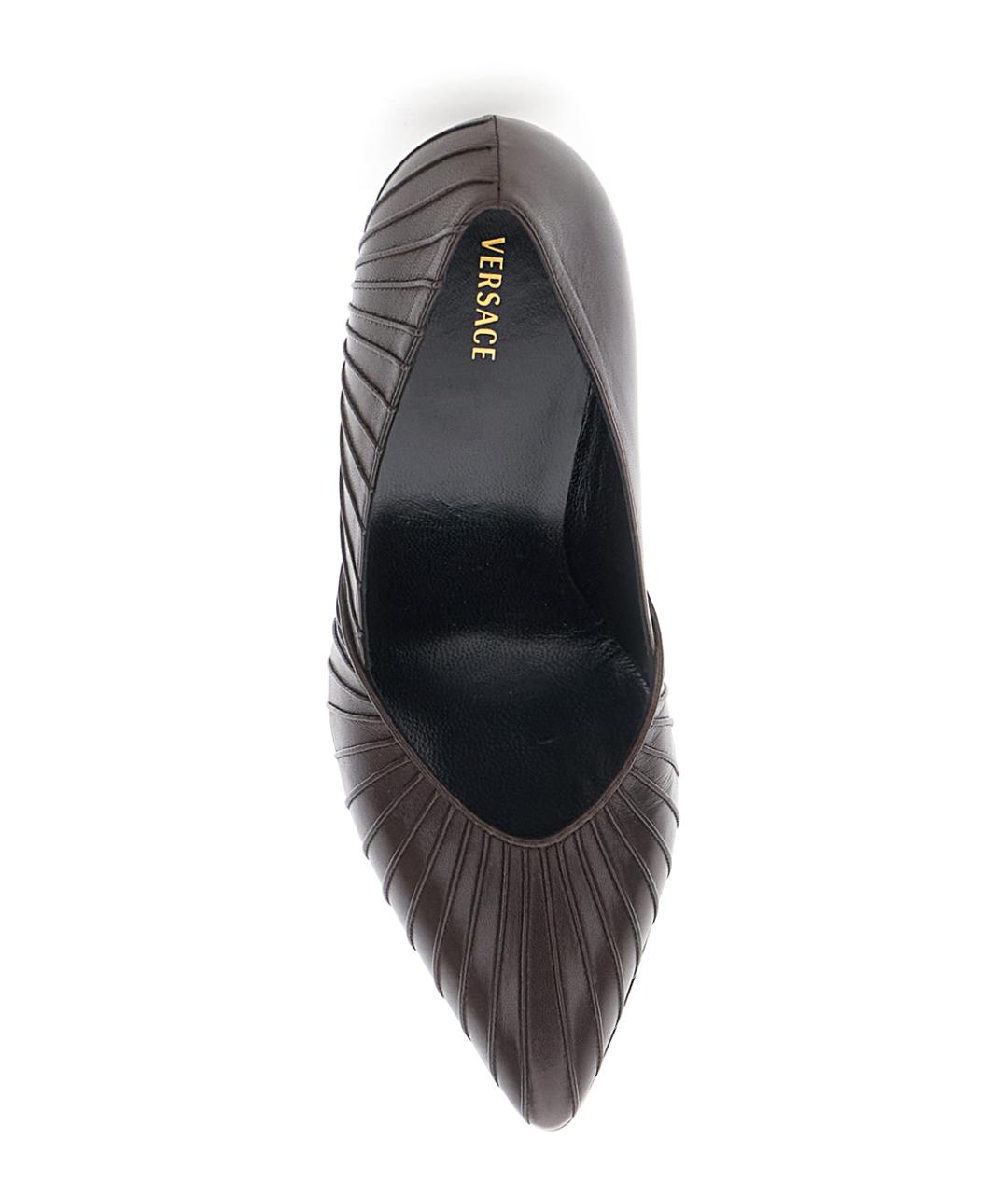 VERSACE Коричневые кожаные туфли, фото 3