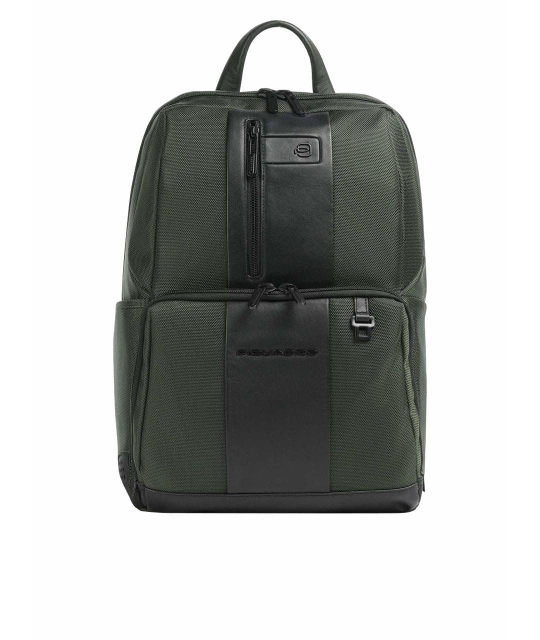 PIQUADRO Хаки кожаный рюкзак, фото 1