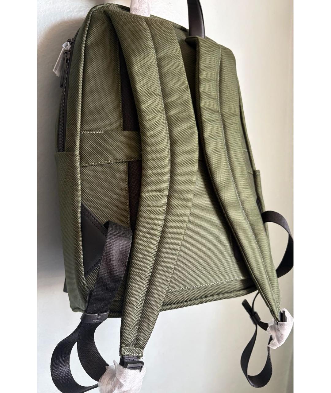 PIQUADRO Хаки кожаный рюкзак, фото 6