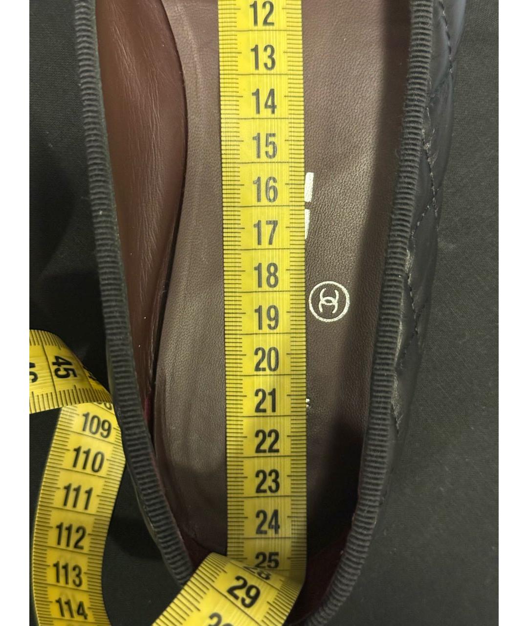 CHANEL Черные кожаные балетки, фото 6