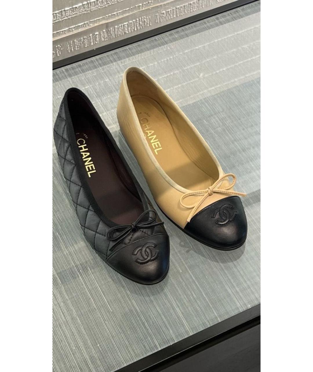 CHANEL Черные кожаные балетки, фото 7